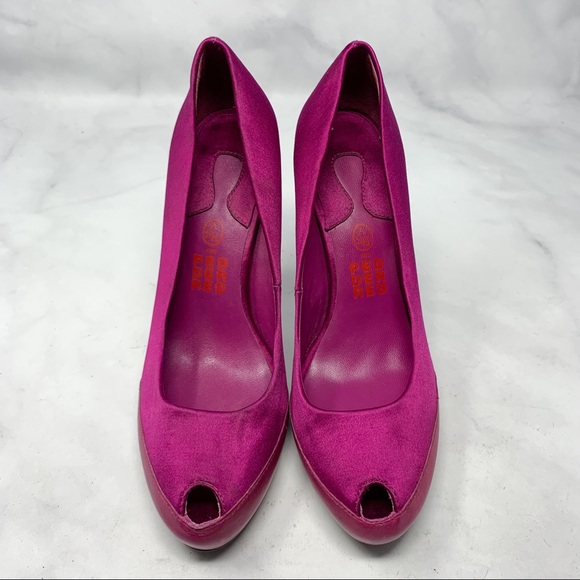ASH for PEDDER RED Silk Leather Platform Pumps 39 - Picture 4 of 10